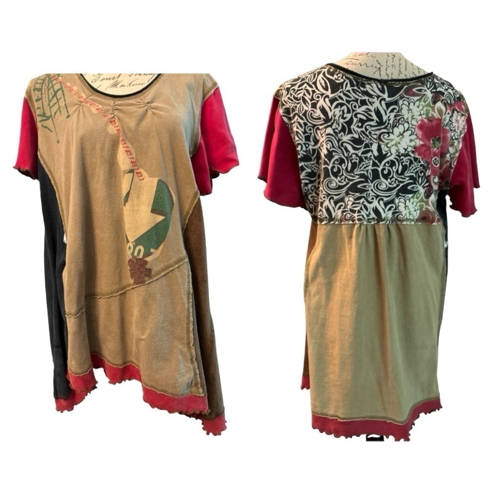ELISABETHAN boho tunic, vintage and upcycled fabrics, one of a kind,wearable art